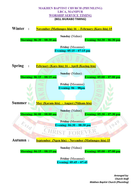 Worship Service Timing