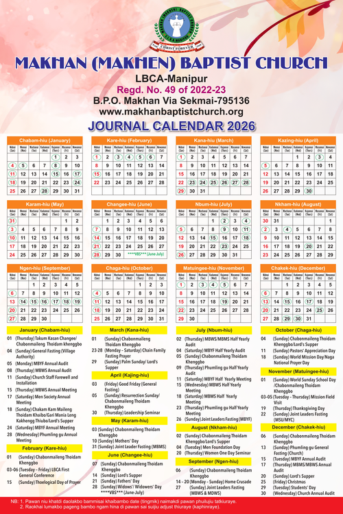 Journal Calendar 2026